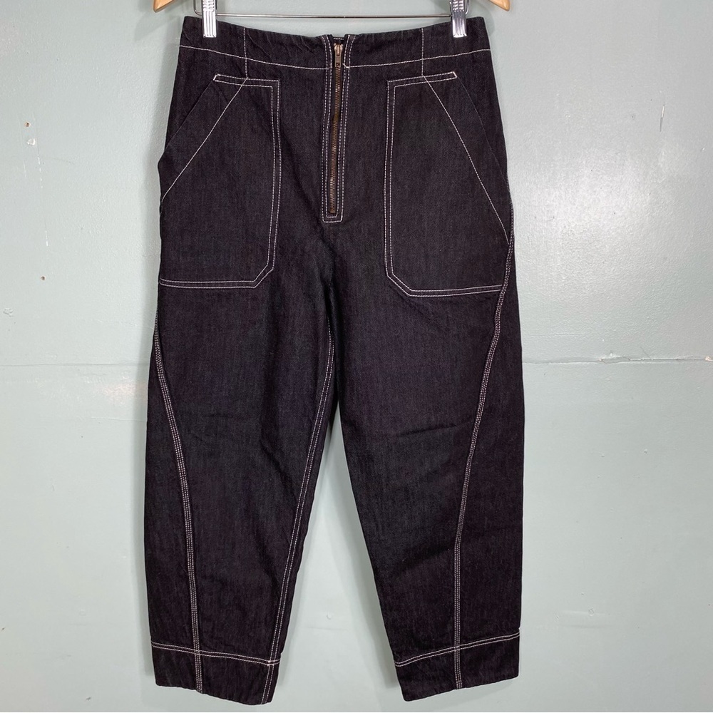 SSONE Yarrow Jean Denim Oversized Straight Leg Black High Waisted Sz‎ 10